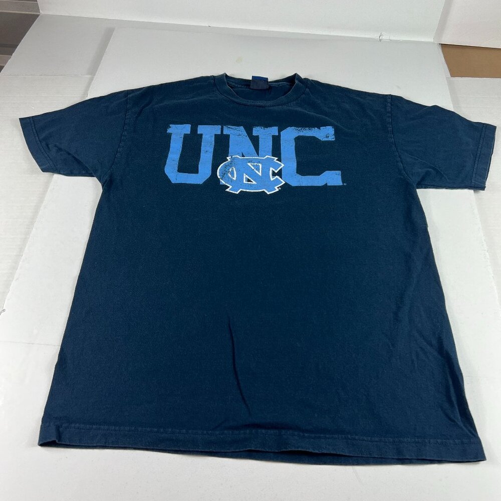 Y2K Champs UNC North Carolina Tarheels Shirt Medium Blue Faded Short Sleeve Tee